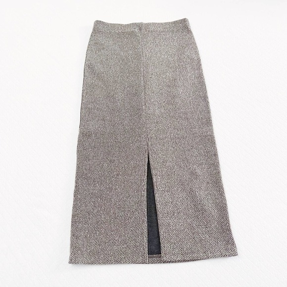 Zara Brown Woven Tweed Textured Pencil Skirt SZ S - Picture 4 of 7
